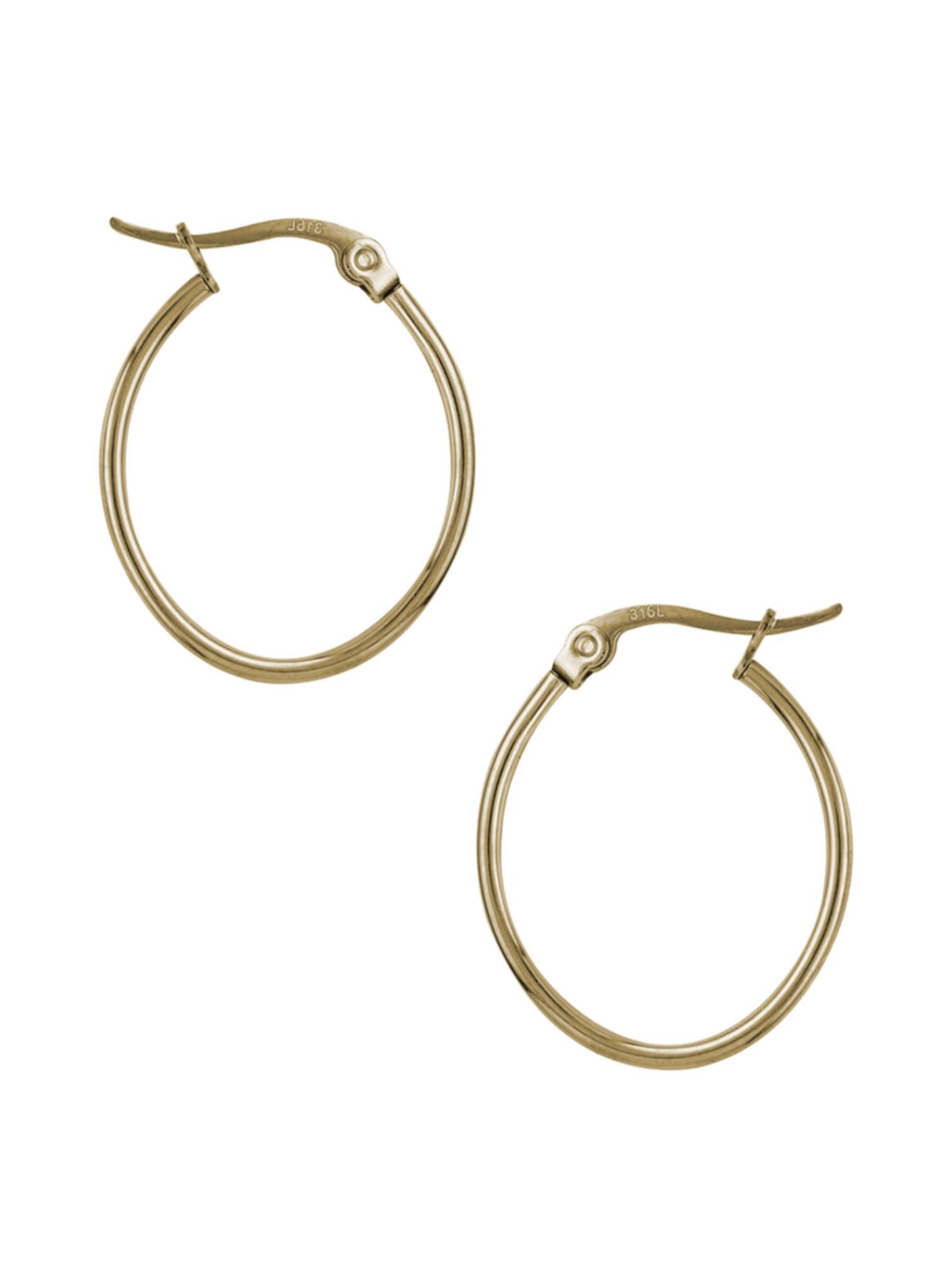 Dakota 30mm Simple Oval Hoop Earrings in Gold