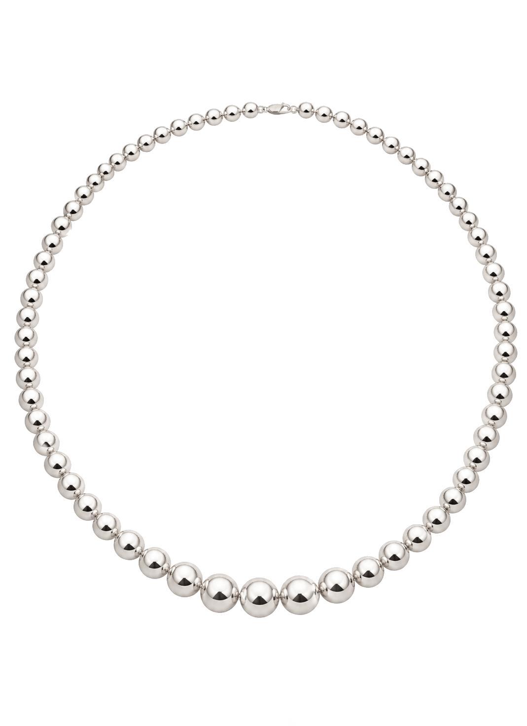 Spherical XLarge Graduated Ball Necklace in Sterling Silver