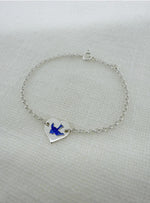 Belcher Bluebird Charm Love Heart Bracelet in Sterling Silver