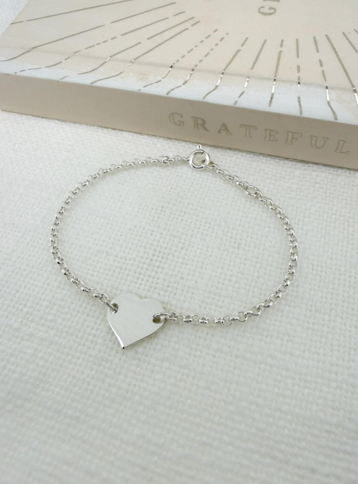Belcher Charm Love Heart Bracelet in Sterling Silver