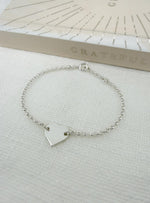 Belcher Charm Love Heart Bracelet in Sterling Silver