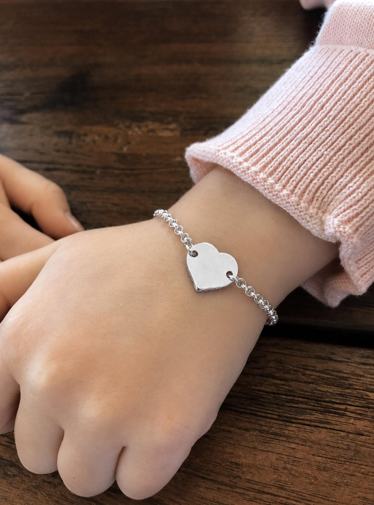 Belcher Charm Love Heart Bracelet in Sterling Silver