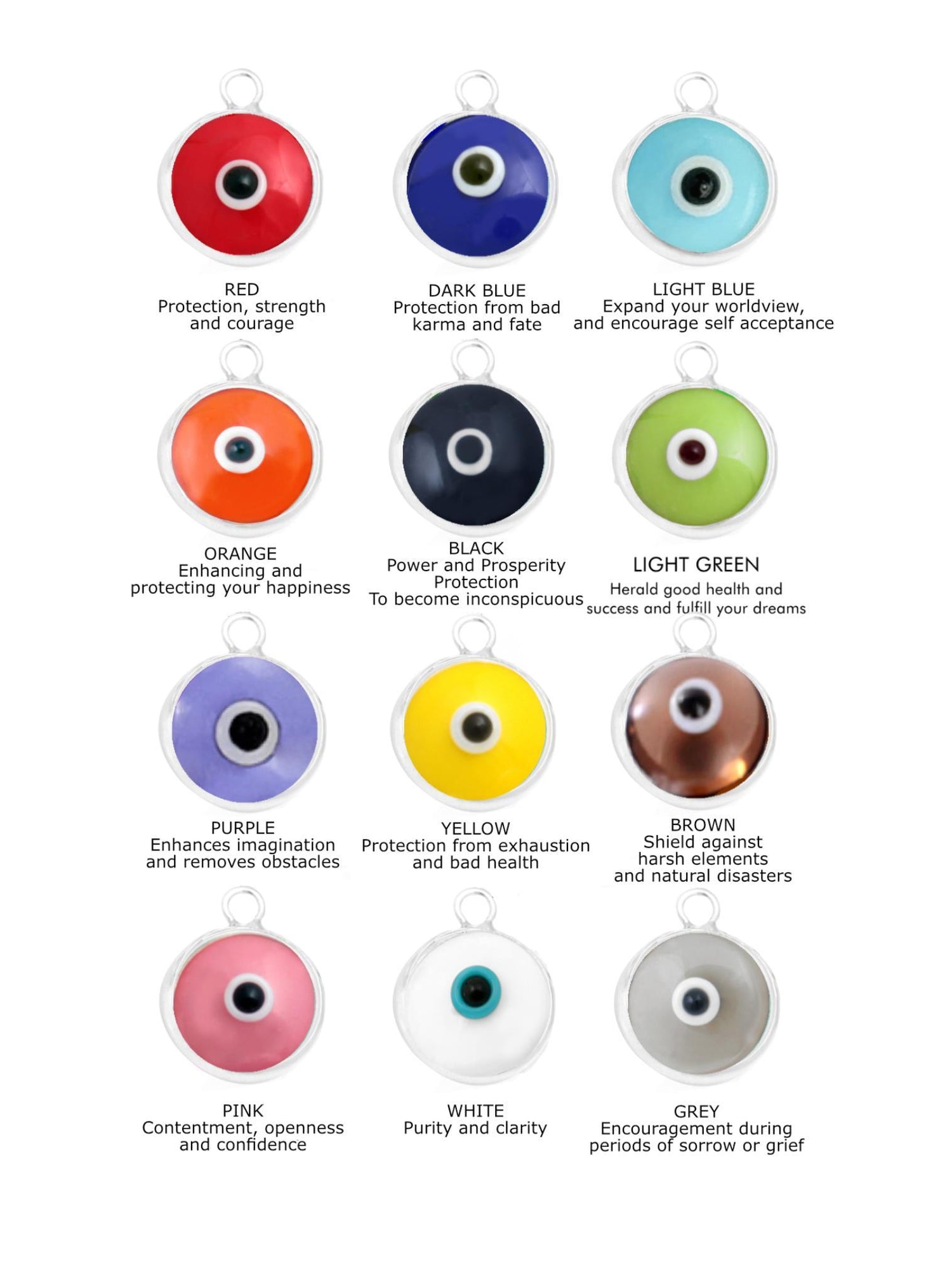 Lucky Protection Evil Eye Charm in Sterling Silver