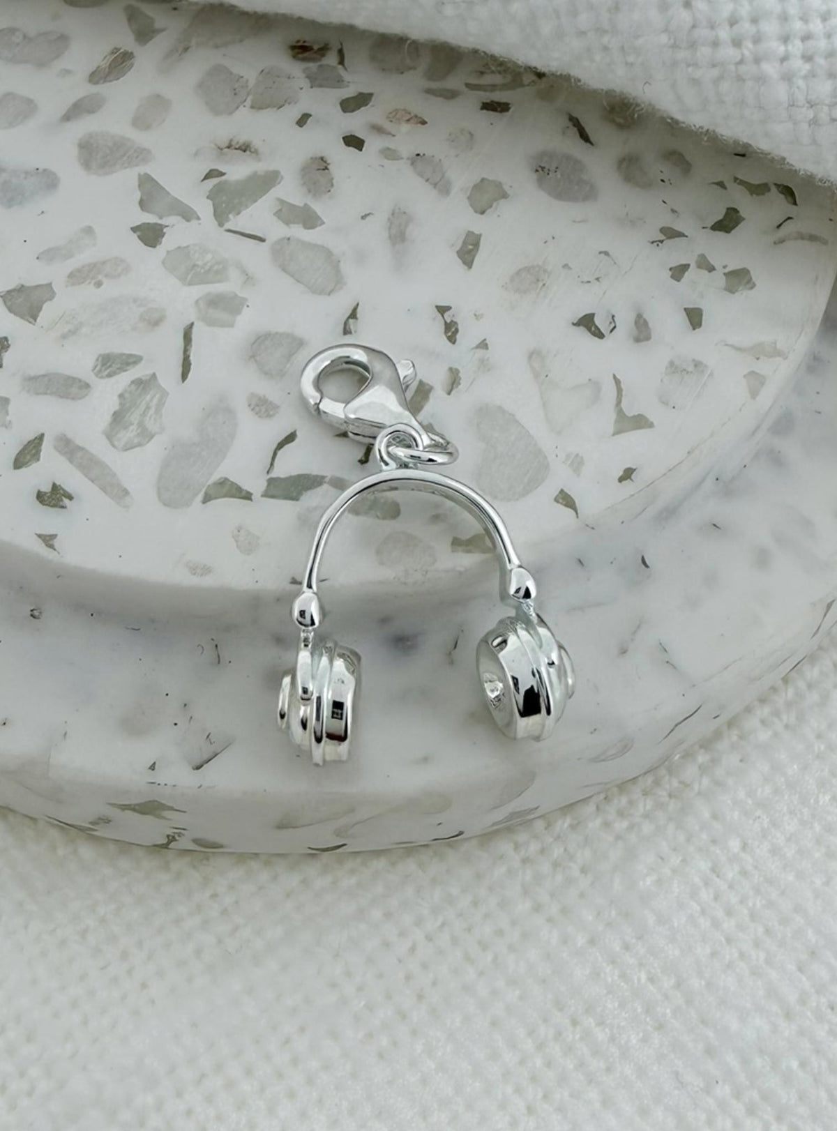 Music Headphones Charm in Sterling Silver
