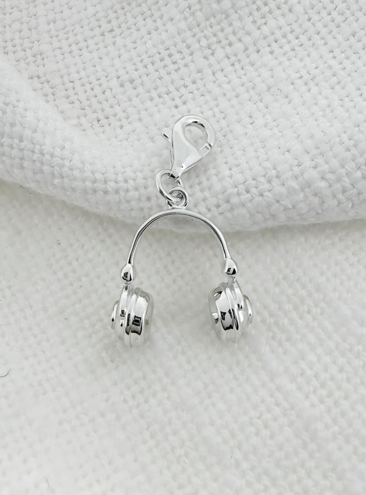 Music Headphones Charm in Sterling Silver