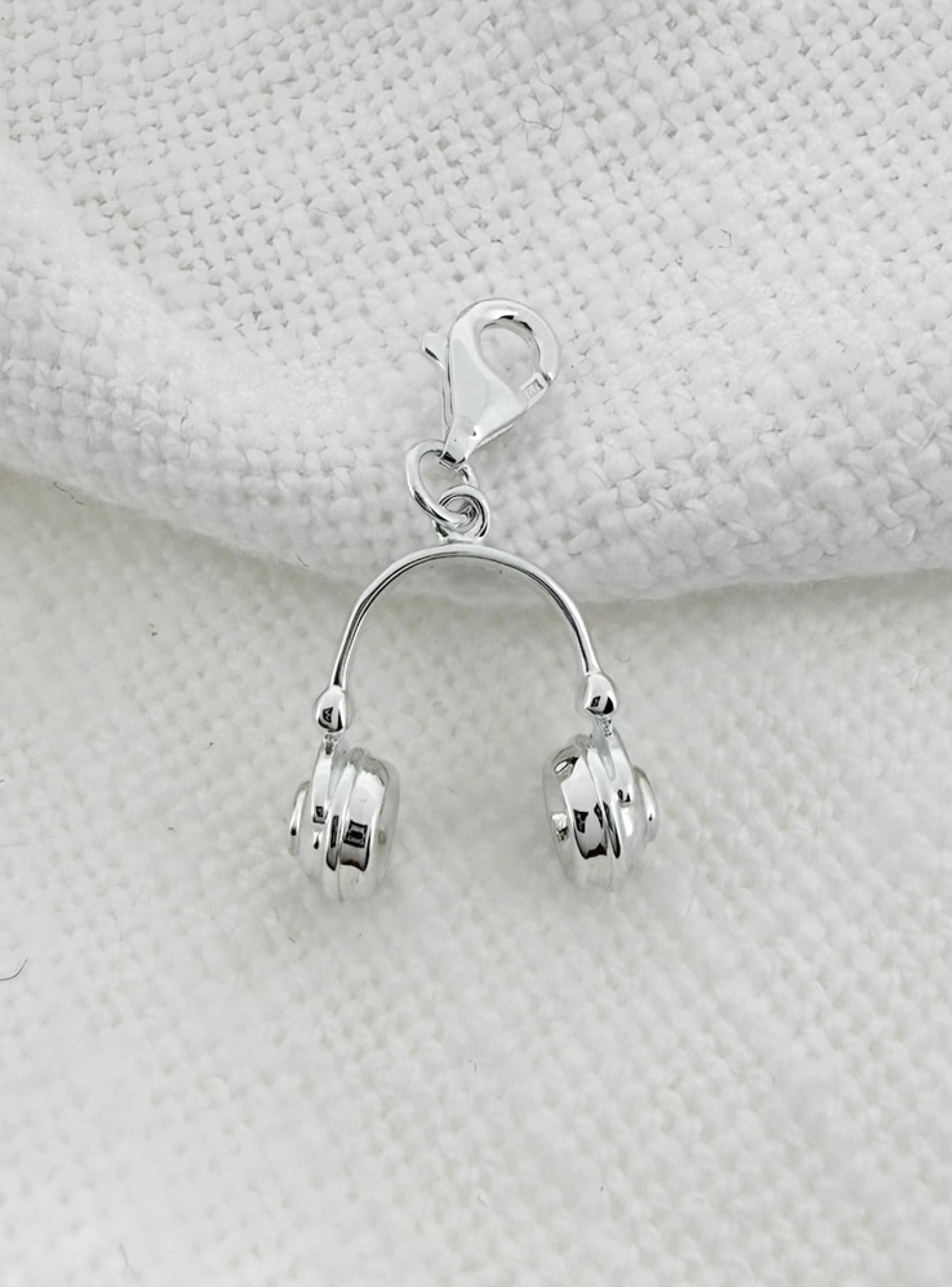 Music Headphones Charm in Sterling Silver