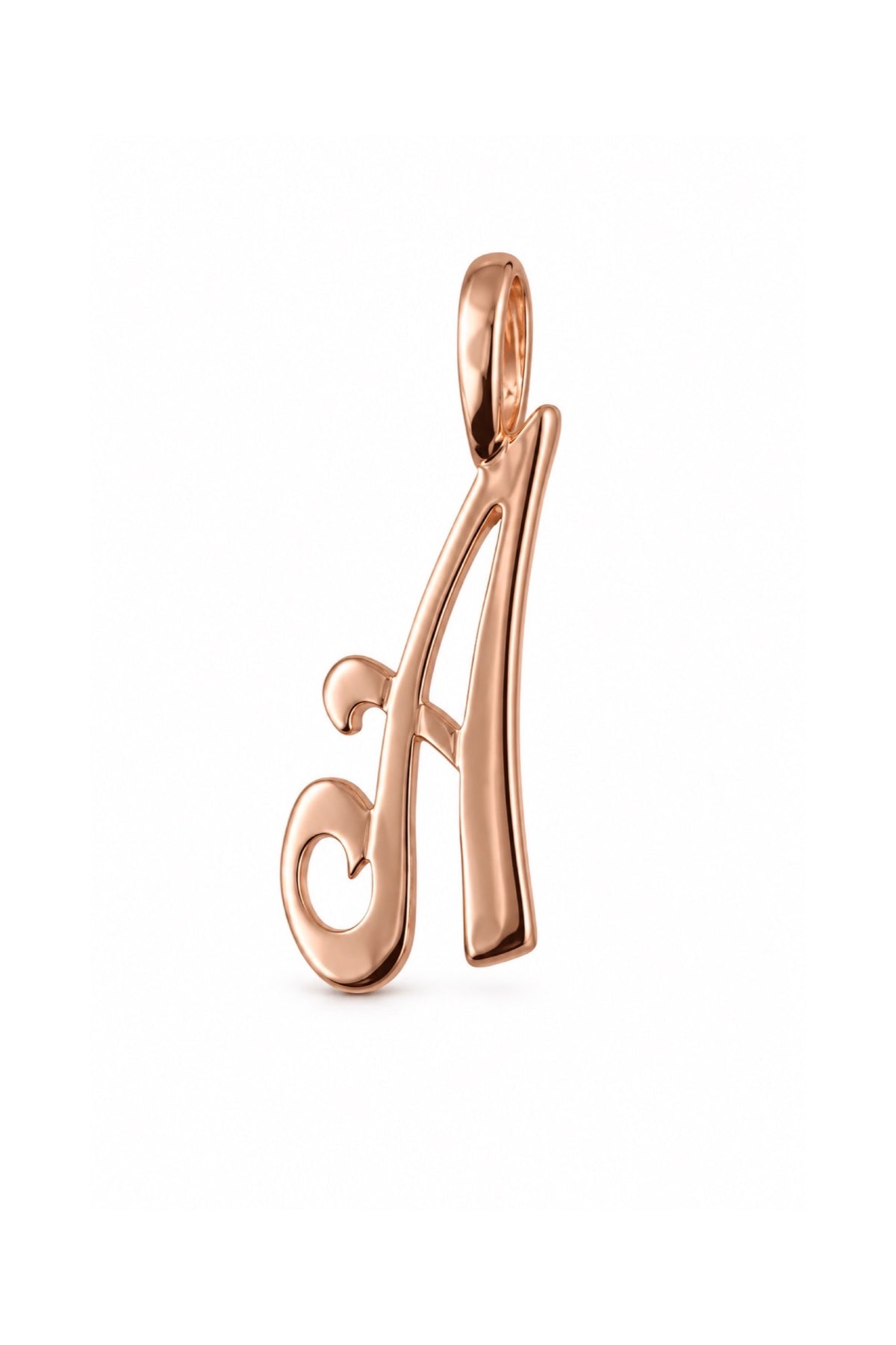 9ct rose gold alphabet letter A pendant