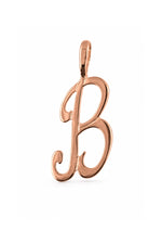 9ct rose gold alphabet letter B pendant