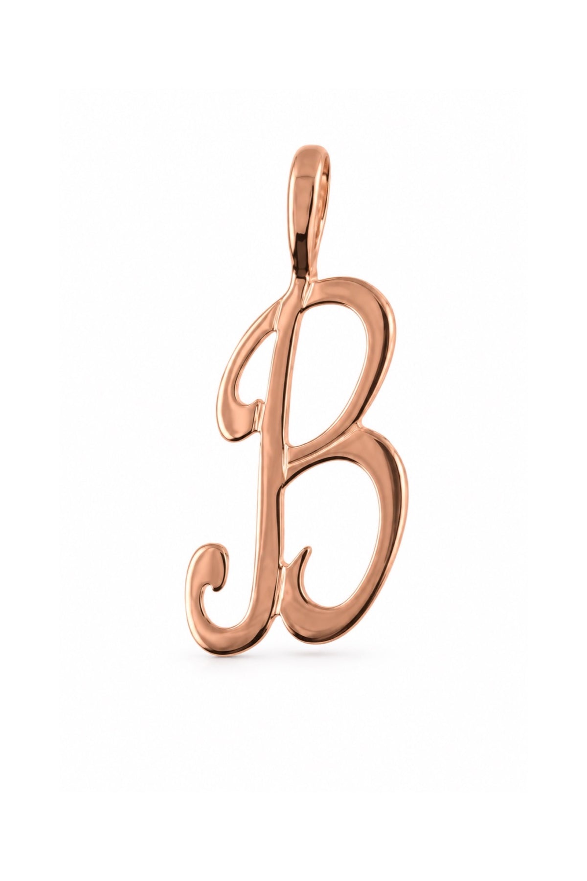 9ct rose gold alphabet letter B pendant