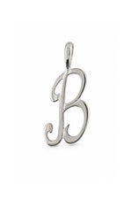 9ct white gold alphabet letter B pendant