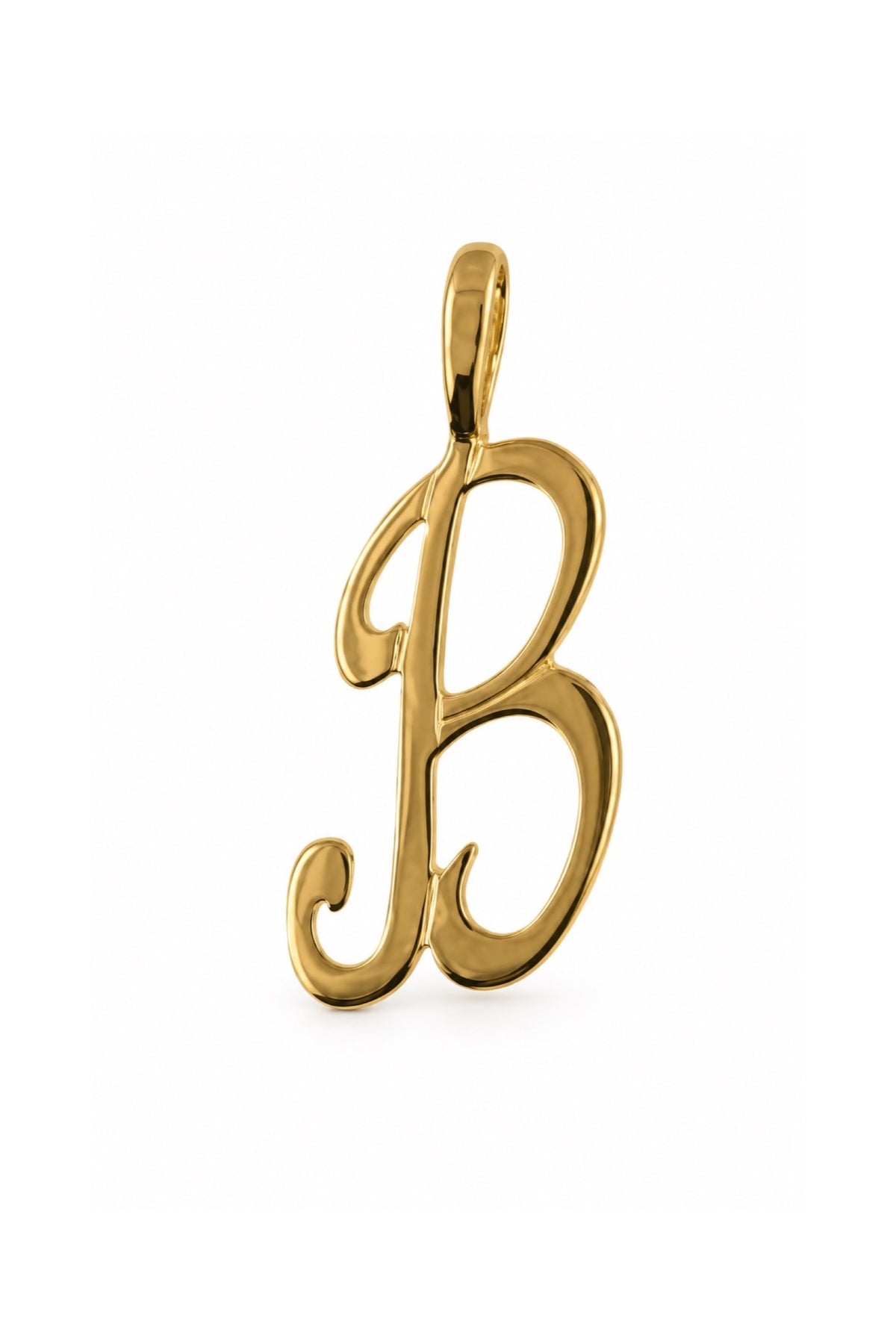 9ct yellow gold alphabet letter B pendant