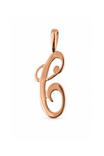 9ct rose gold alphabet letter C pendant