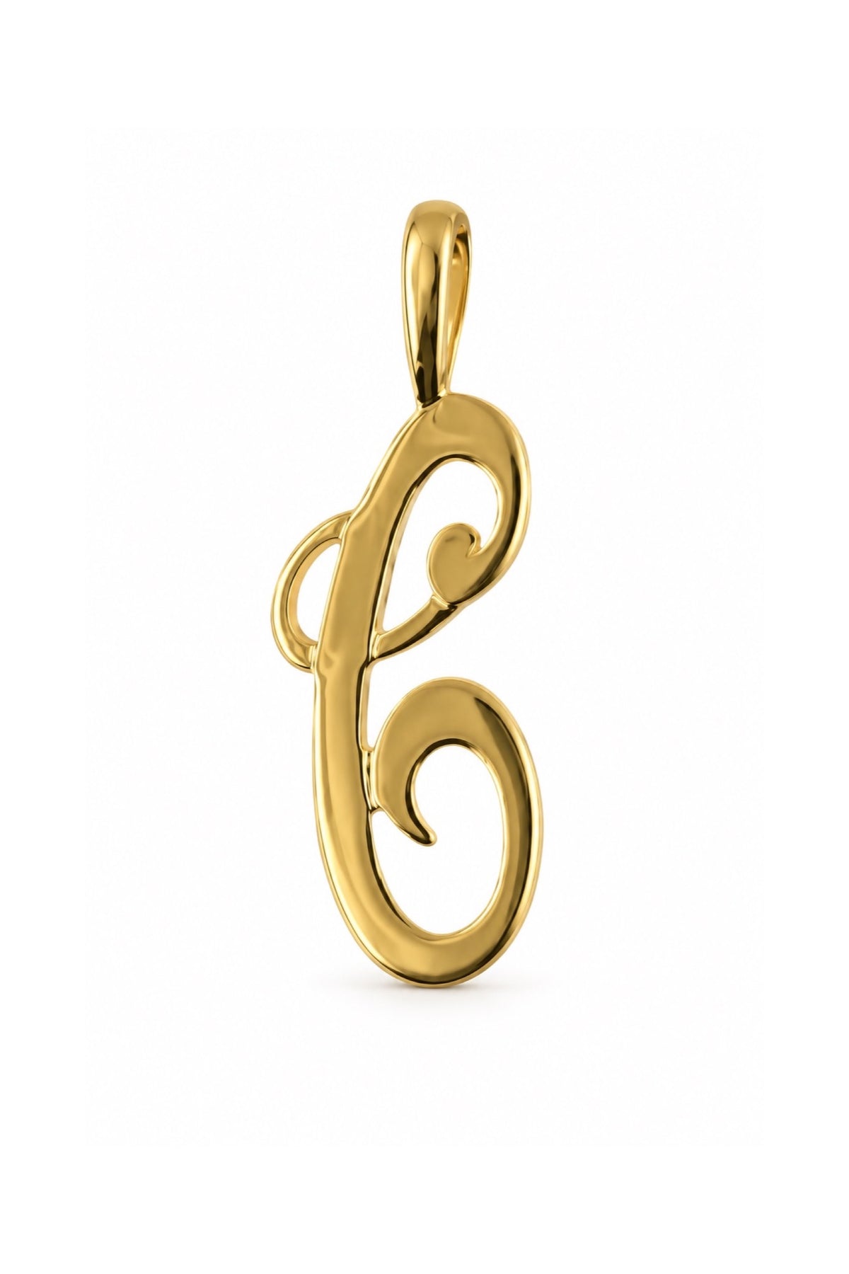 9ct yellow gold alphabet letter C pendant