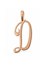 9ct rose gold alphabet letter D pendant