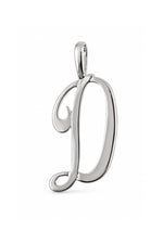 9ct white gold alphabet letter D pendant