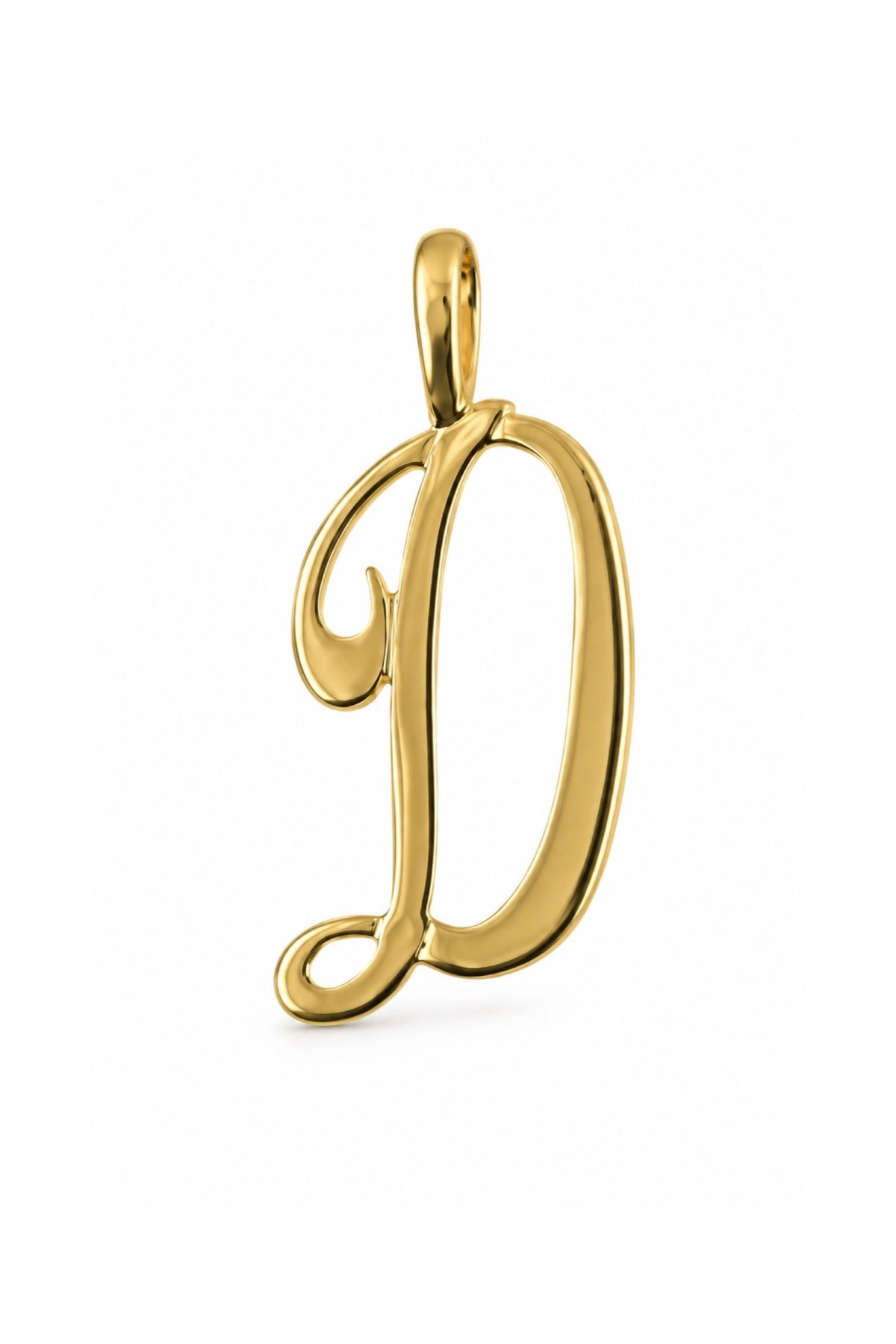9ct yellow gold alphabet letter D pendant