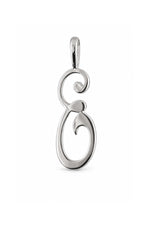 9ct white gold alphabet letter E pendant