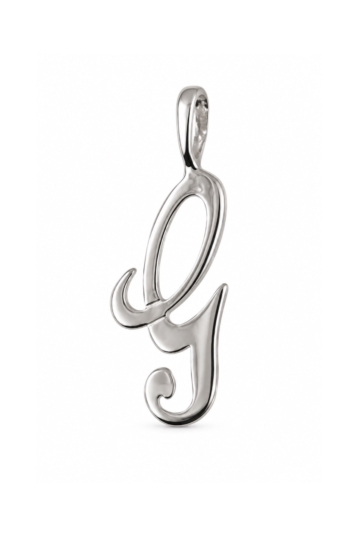 9ct white gold alphabet letter G pendant