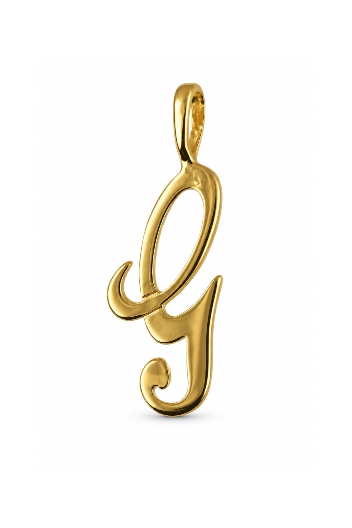 9ct yellow gold alphabet letter G pendant