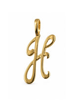 9ct yellow gold alphabet letter H pendant