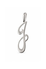 9ct white gold alphabet letter J pendant