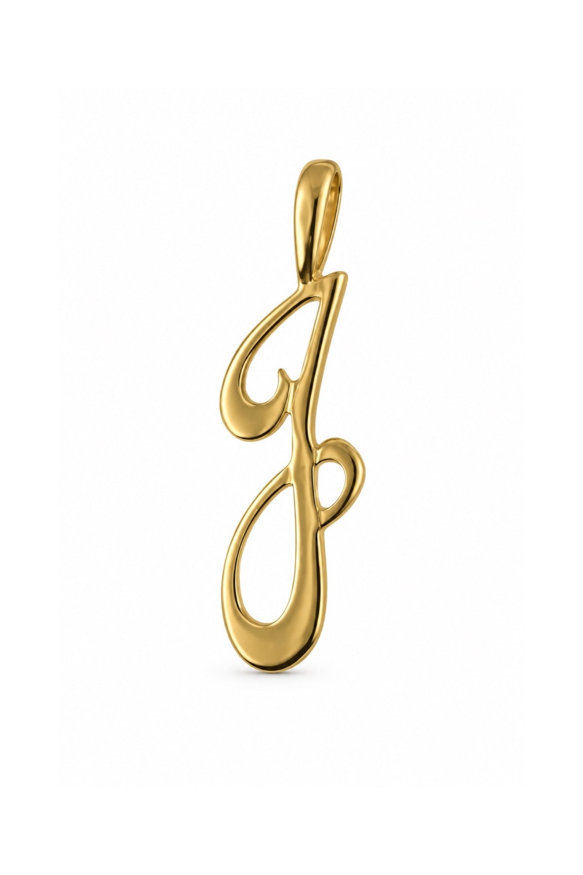 9ct yellow gold alphabet letter J pendant