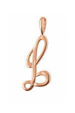 9ct rose gold alphabet letter L pendant