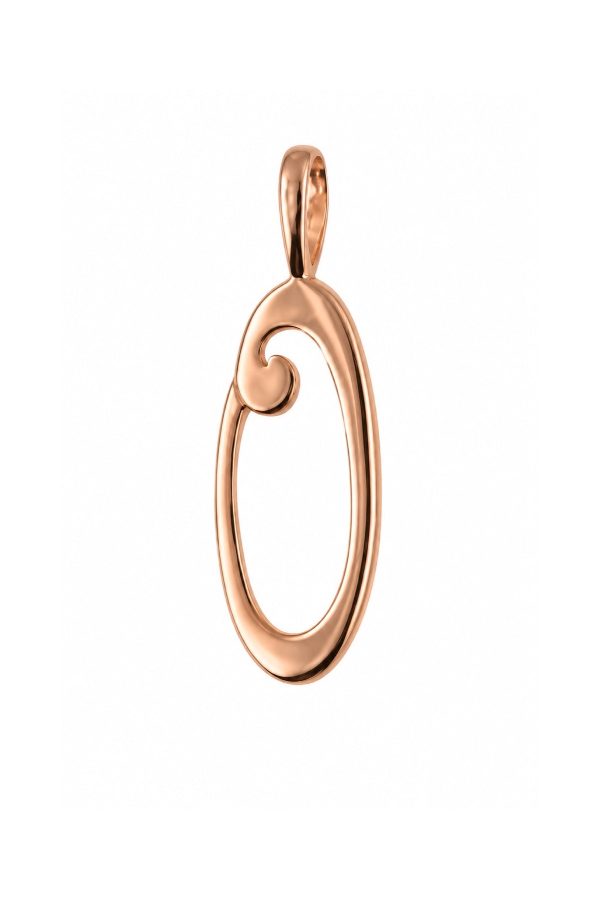 9ct rose gold alphabet letter O pendant