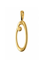 9ct yellow gold alphabet letter O pendant