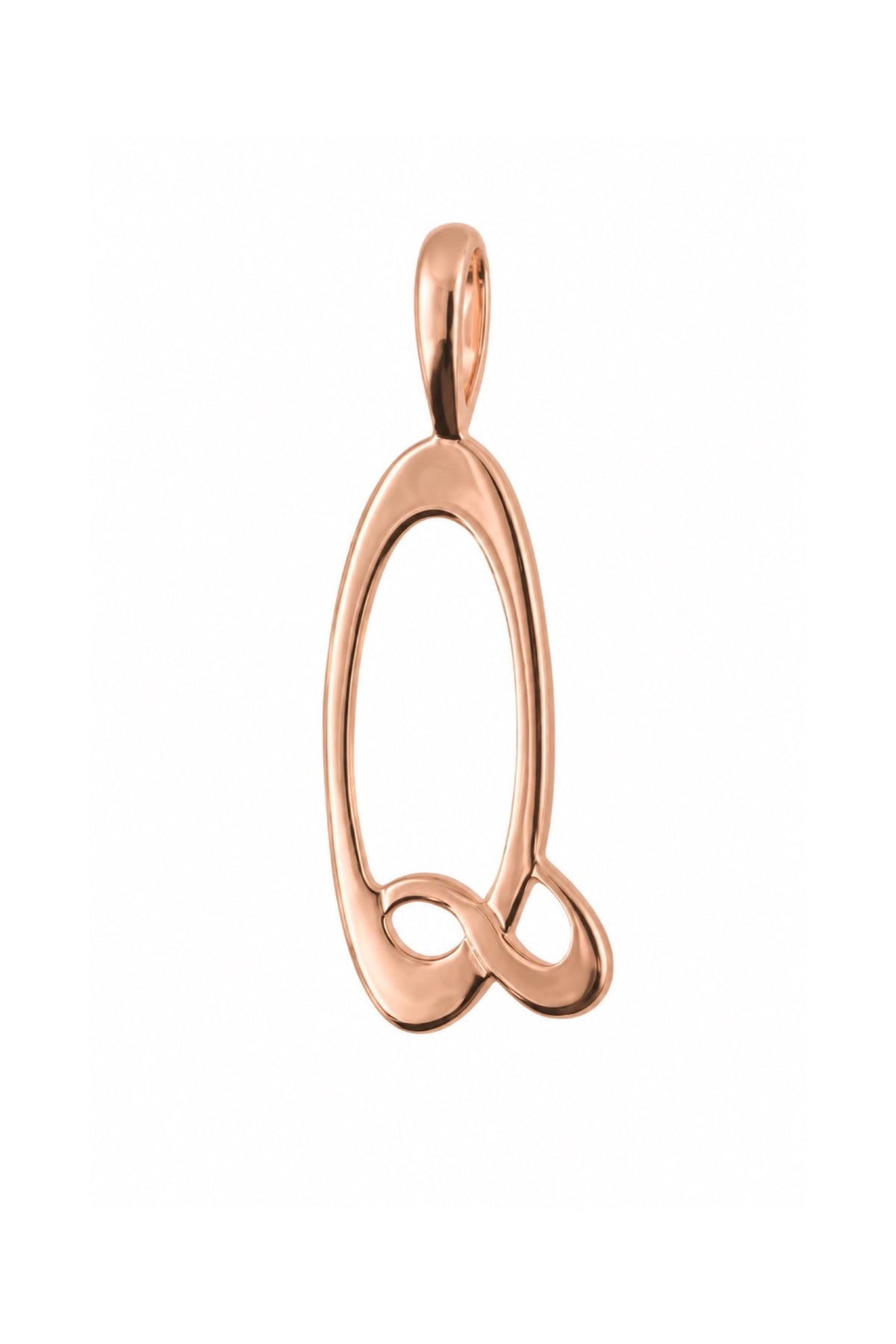 9ct rose gold alphabet letter Q pendant