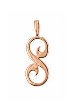 9ct rose gold alphabet letter S pendant