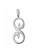 9ct white gold alphabet letter S pendant