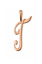 9ct rose gold alphabet letter T pendant