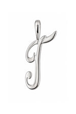 9ct white gold alphabet letter T pendant