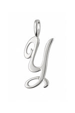9ct white gold alphabet letter Y pendant