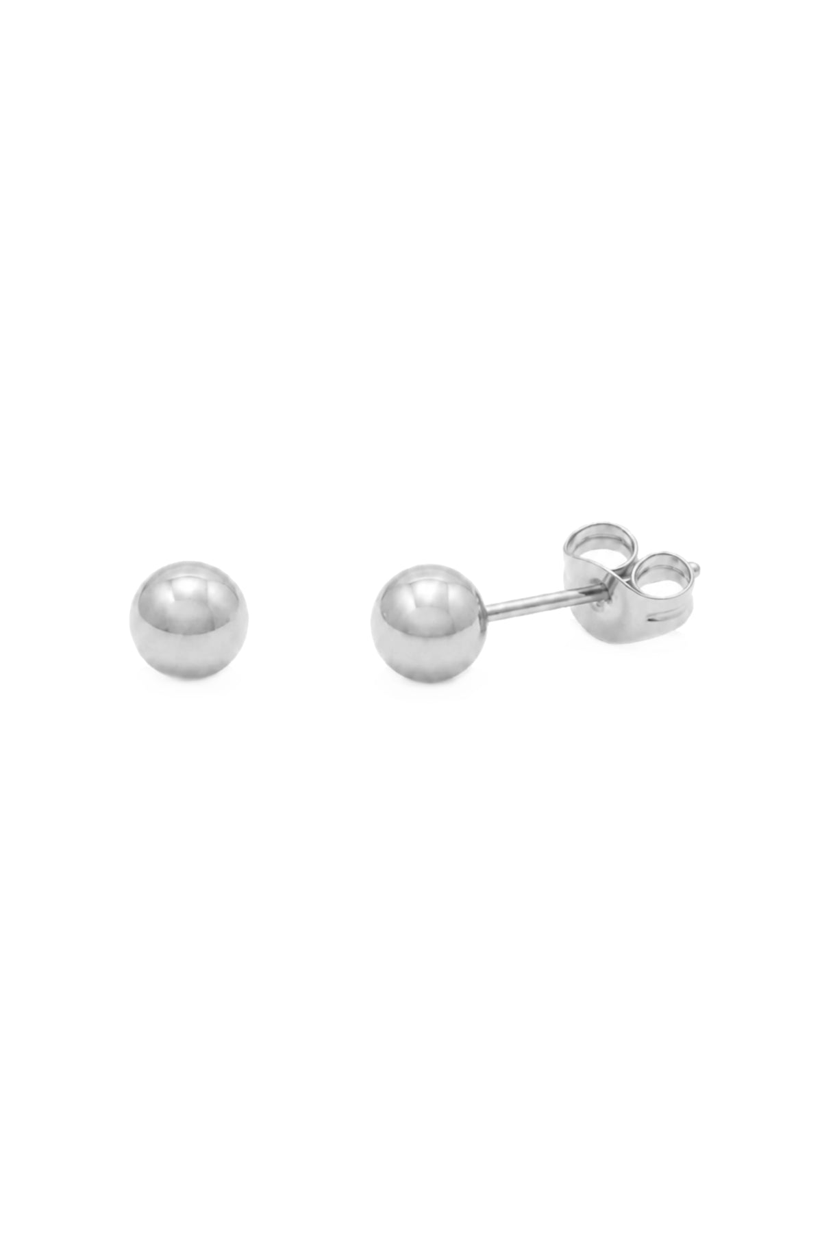 Classic 4mm Ball Stud Design Earrings in 9ct White Gold