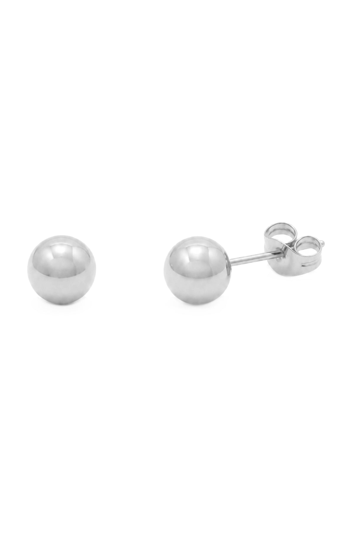 Classic 5mm Ball Stud Design Earrings in 9ct White Gold