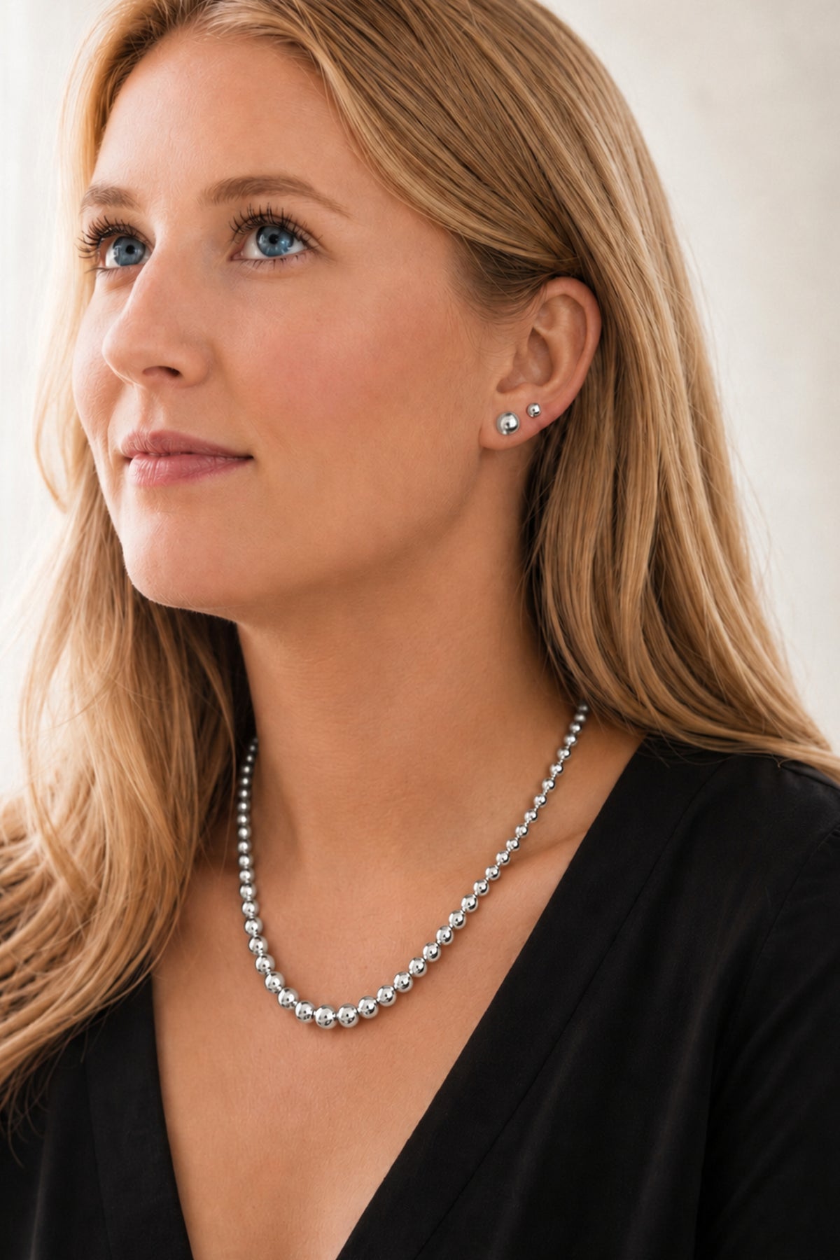 Classic 6mm Ball Stud Design Earrings in 9ct White Gold