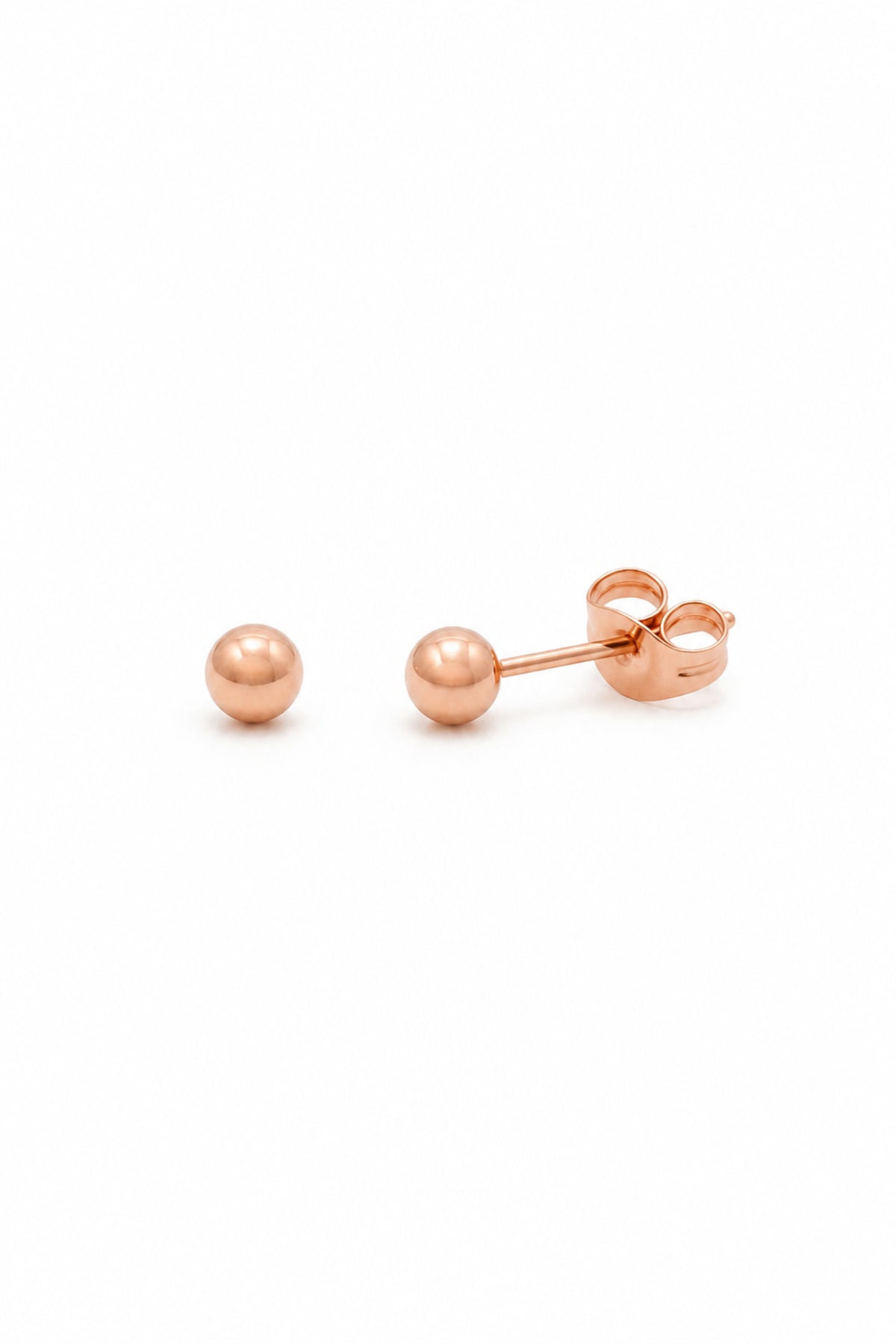 Classic 3mm Ball Stud Design Earrings in 9ct Rose Gold