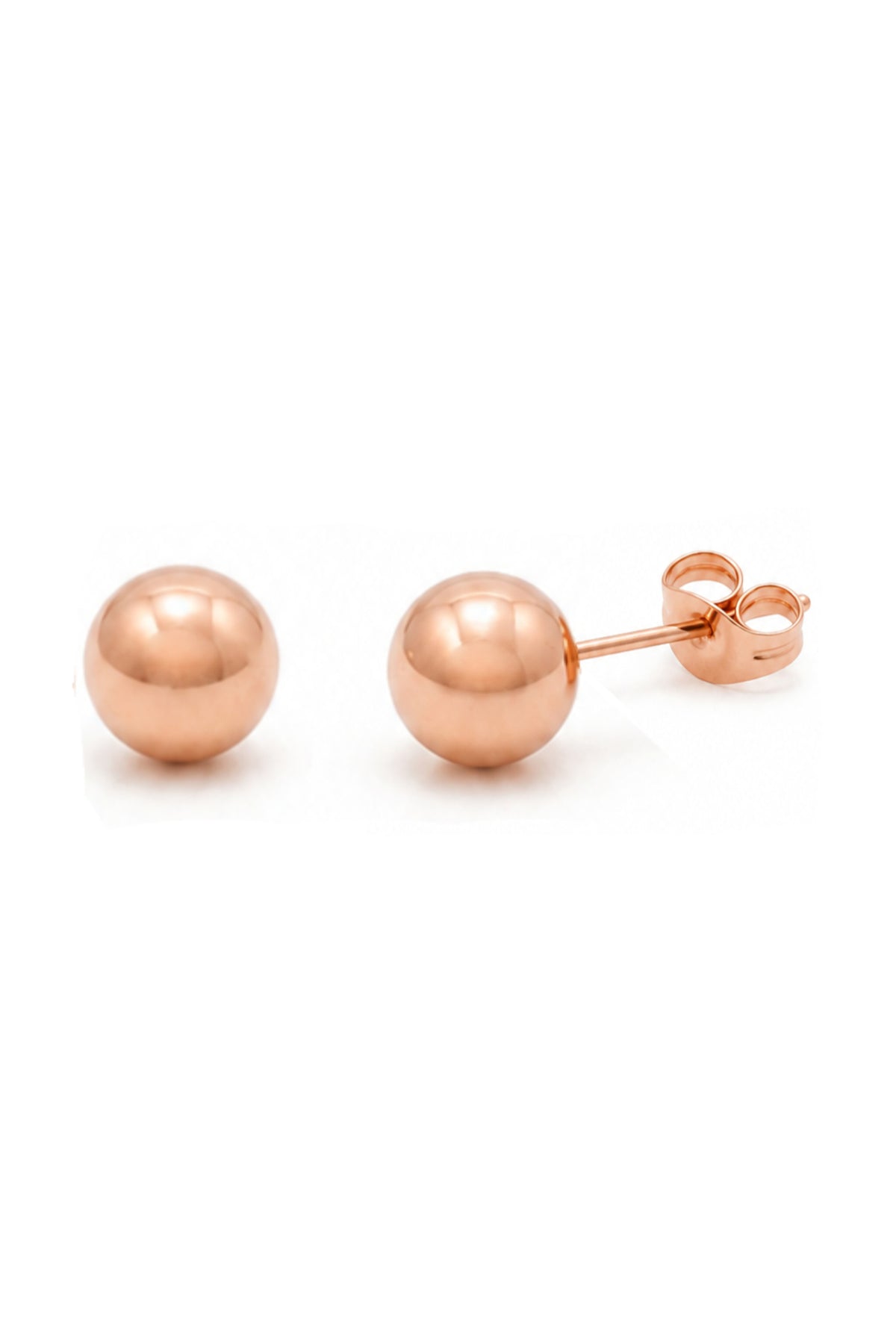 Classic 6mm Ball Stud Design Earrings in 9ct Rose Gold