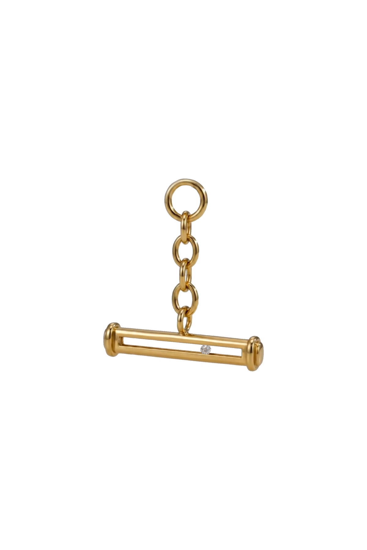 Sliding Diamond Tbar Fob Pendant in Solid 9ct Gold
