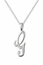 Alphabet Initial Charm Sterling Silver 45cm Necklace Letter G