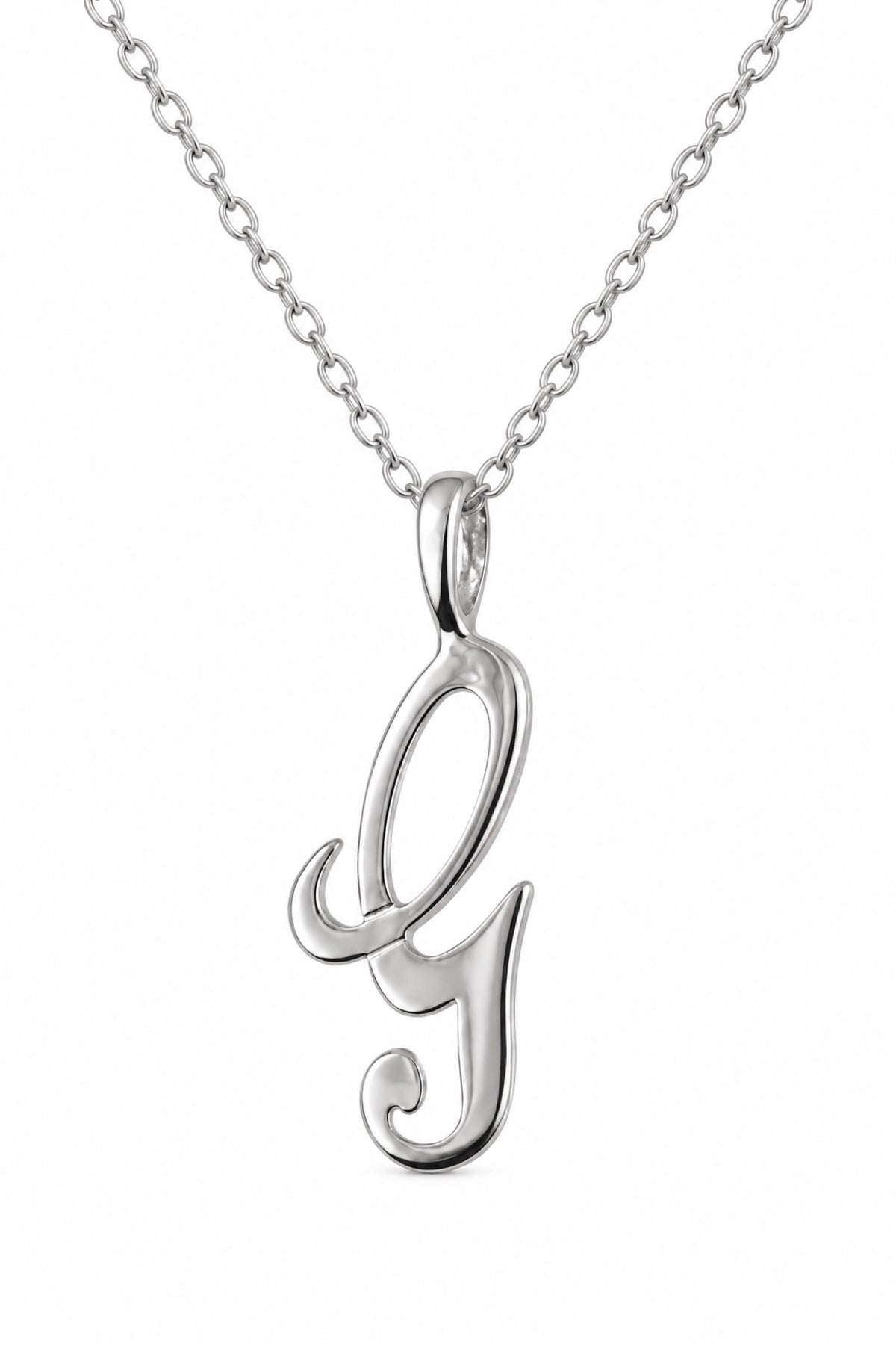 Alphabet Initial Charm Sterling Silver 45cm Necklace Letter G