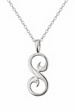 Alphabet Initial Charm Sterling Silver 45cm Necklace Letter S