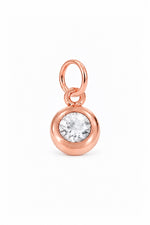 April birthstone charm pendant in 9ct Rose Gold