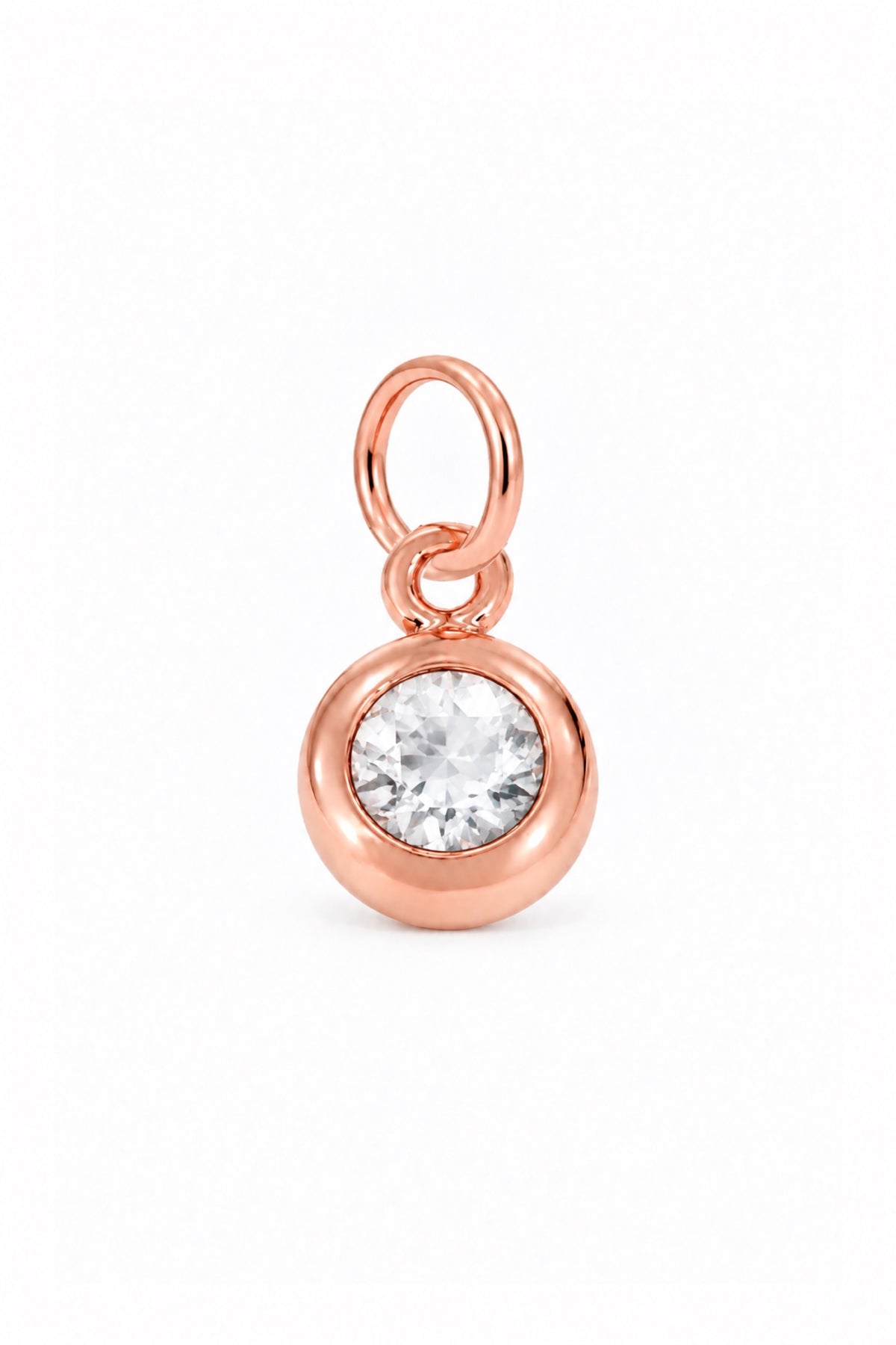 April birthstone charm pendant in 9ct Rose Gold