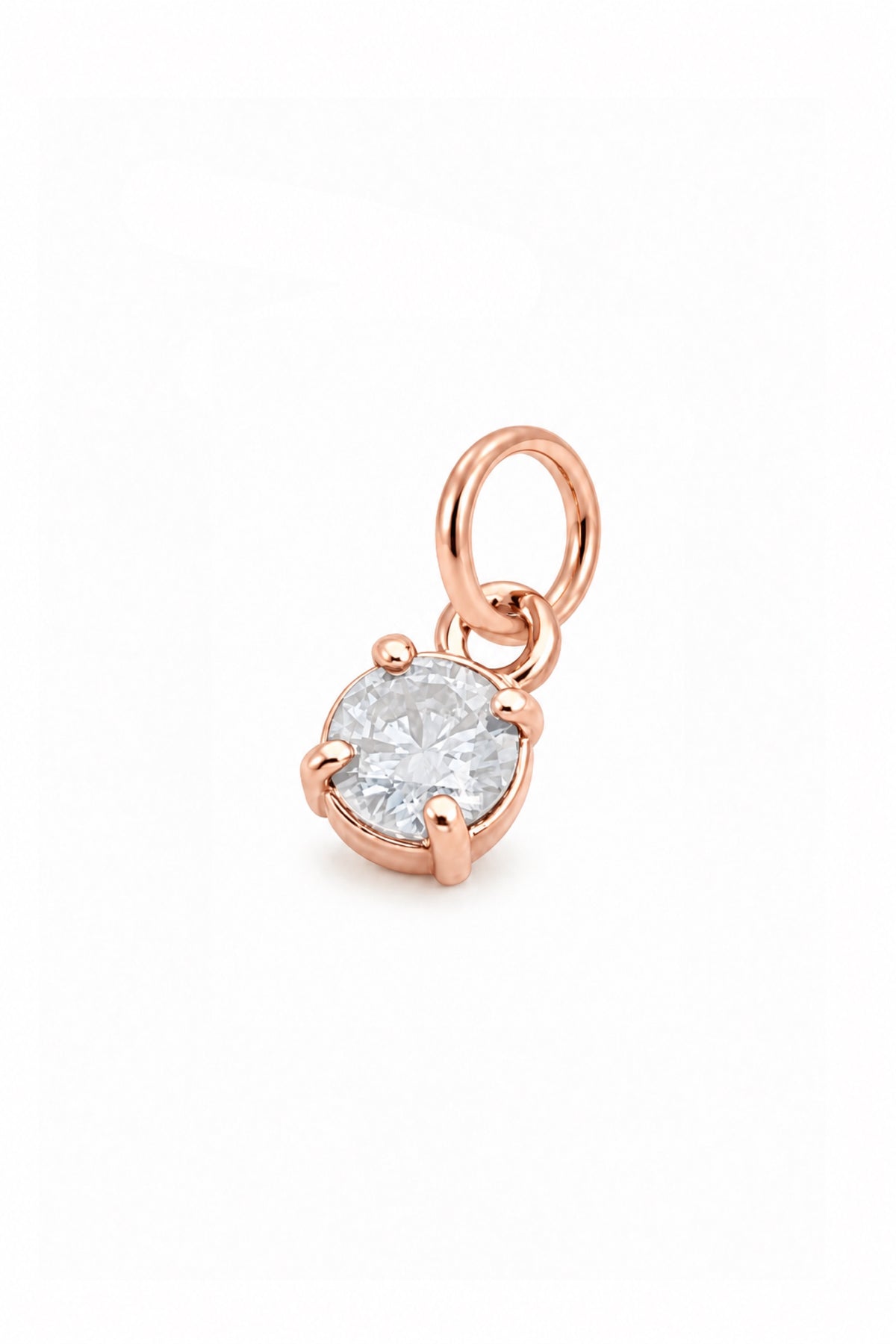 April four-claw birthstone charm pendant in 9ct Rose Gold