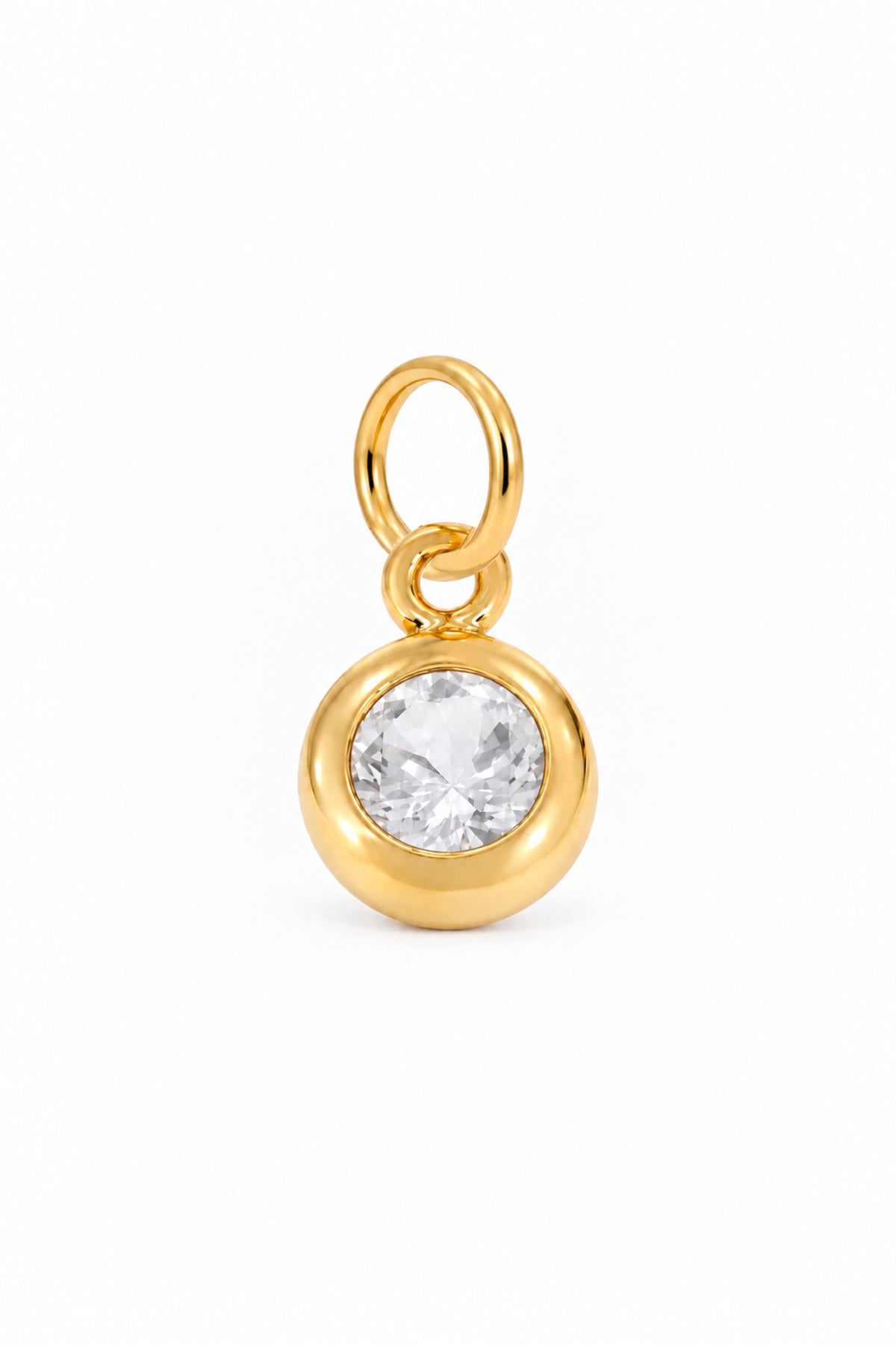 April birthstone charm pendant in 9ct Yellow Gold