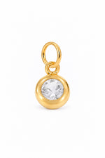 April birthstone charm pendant in 9ct Yellow Gold