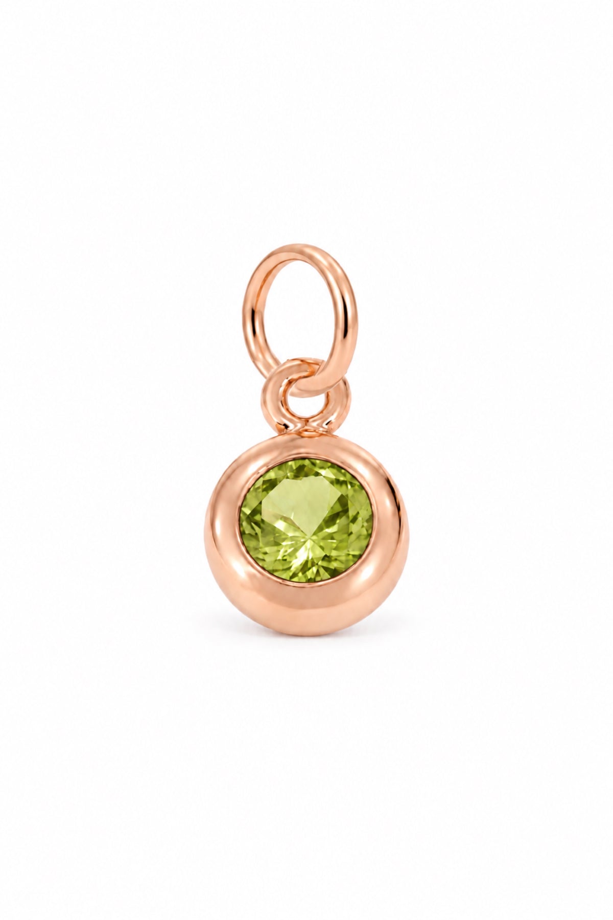 August birthstone charm pendant in 9ct Rose Gold